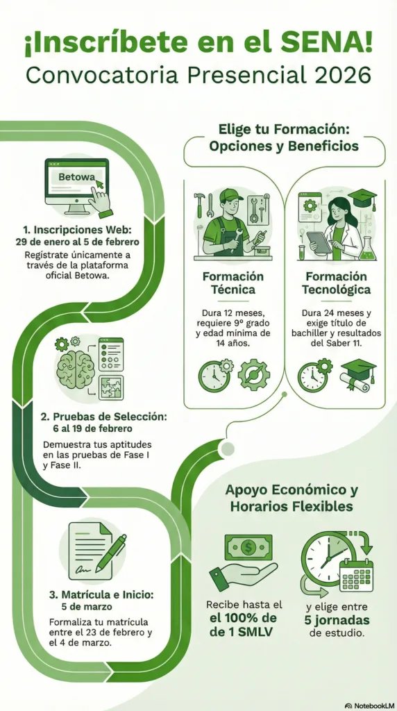 Primera Convocatoria Presencial del SENA 2026 Senaofertaeducativa